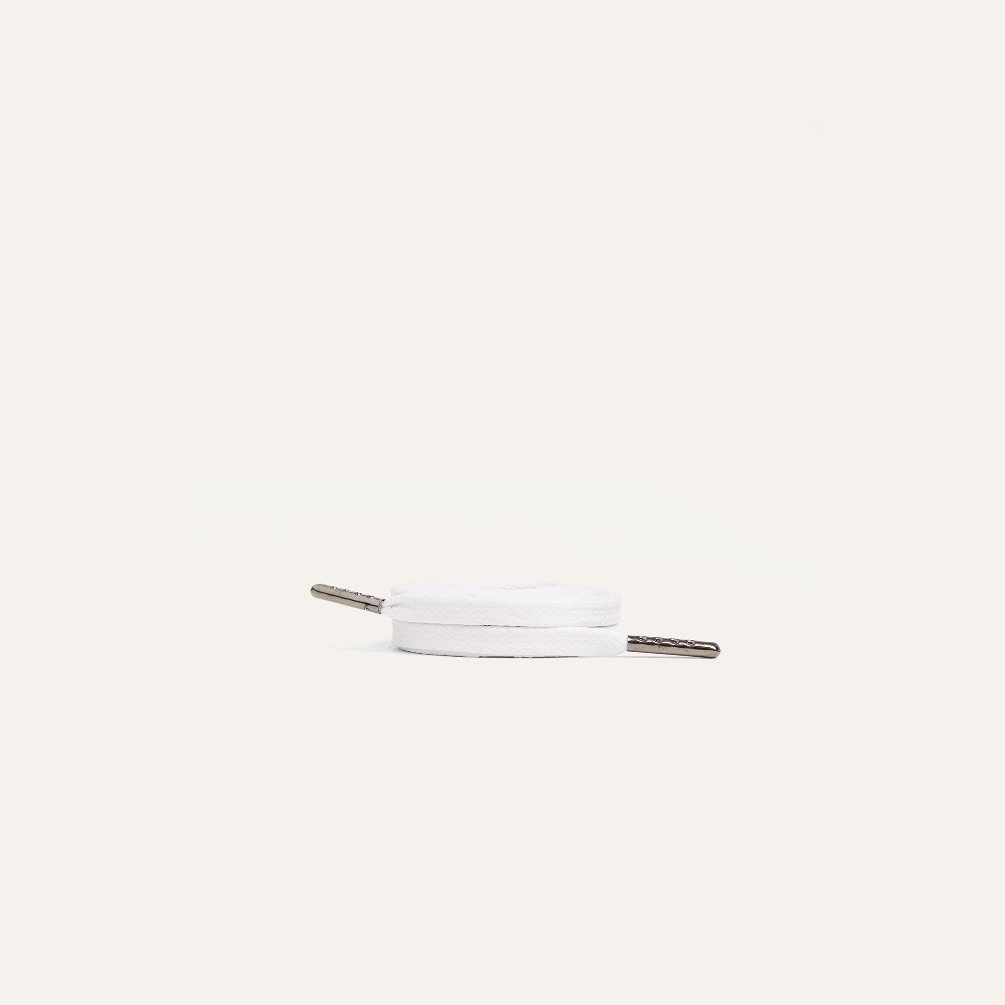 Flat Laces White 125 135 CM Metal Tips Mason Garments