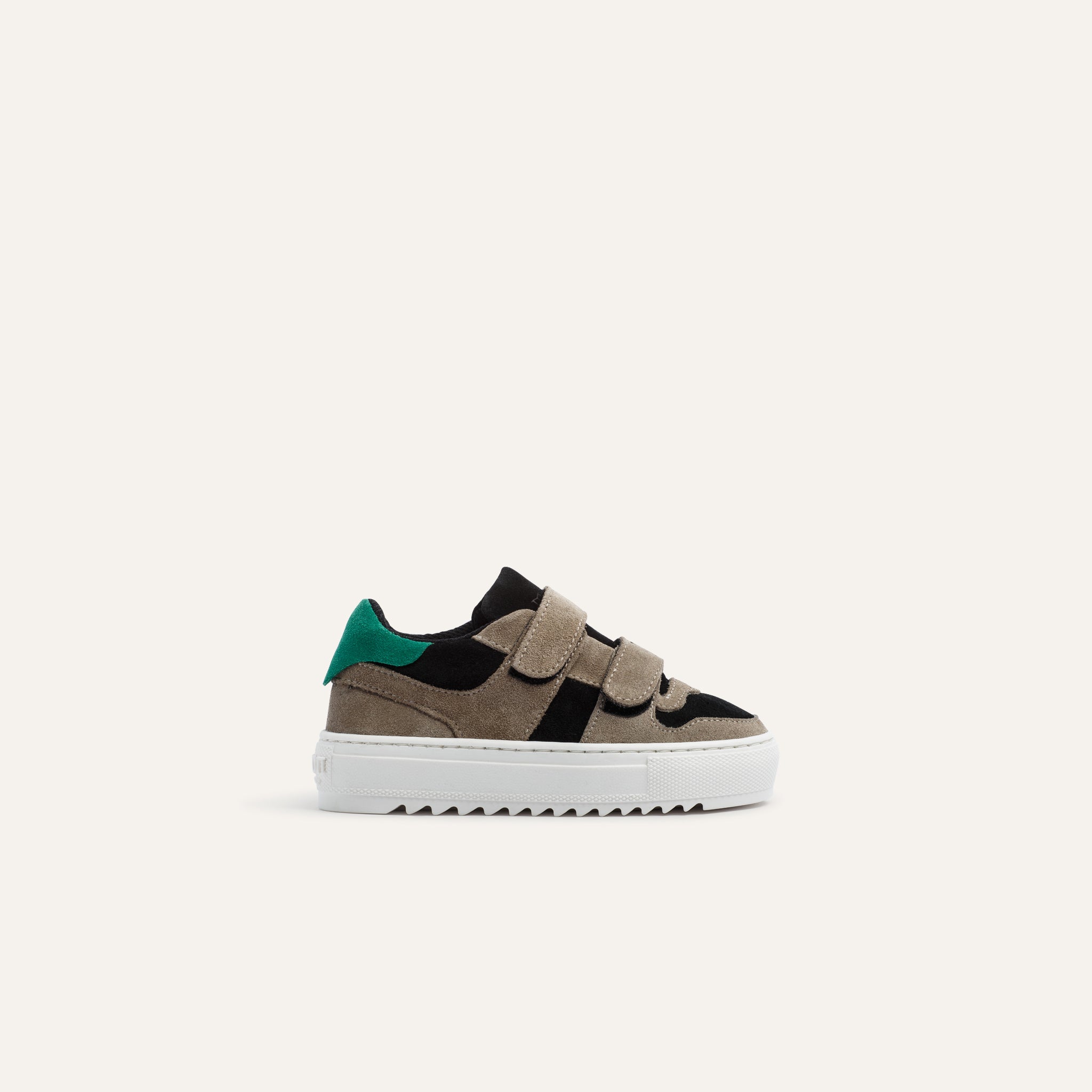 Kids Bari Velcro Black Taupe Green - Mason Garments