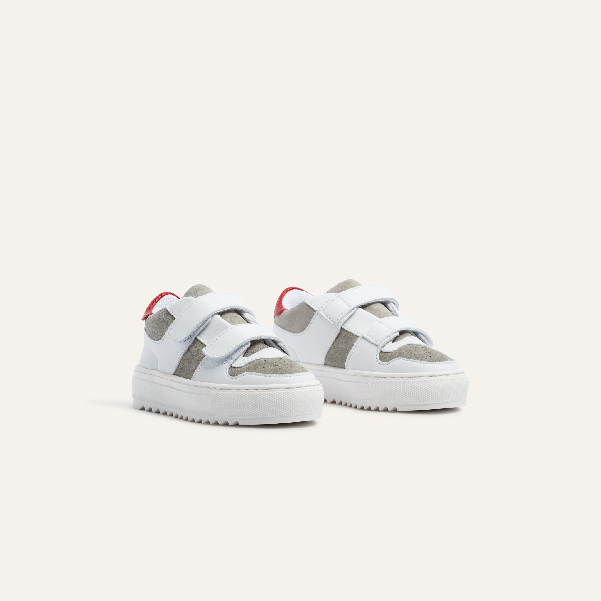 Kids Bari Velcro White Red - Mason Garments