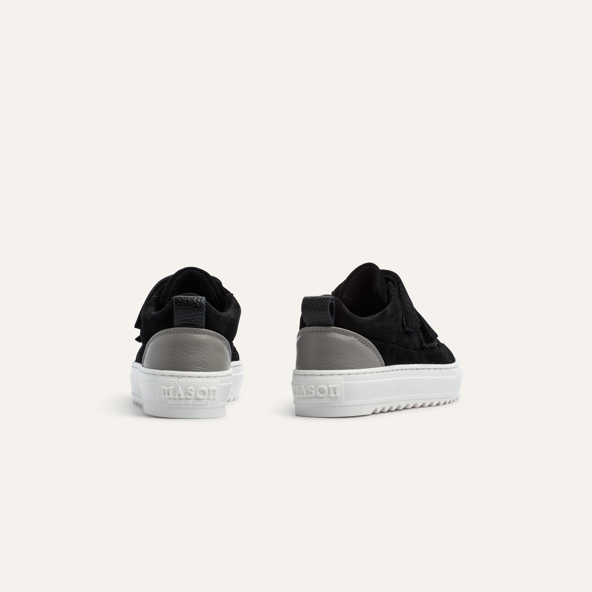 Kids Tia Velcro Black Grey - Mason Garments